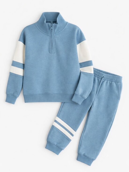 Cat & Jack Other - NWT Cat & Jack Boys 2PC Fleece Sweatsuit Blue Pullover Jogger Set Cozy Outfit